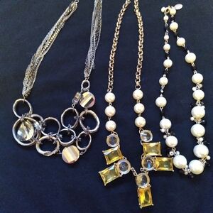 3 statement necklaces (2 signed)